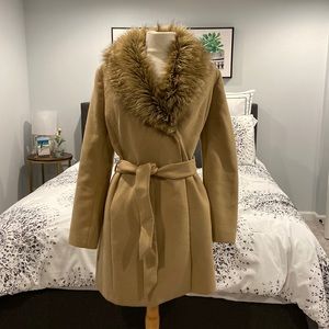ASOS Maternity coat with faux fur